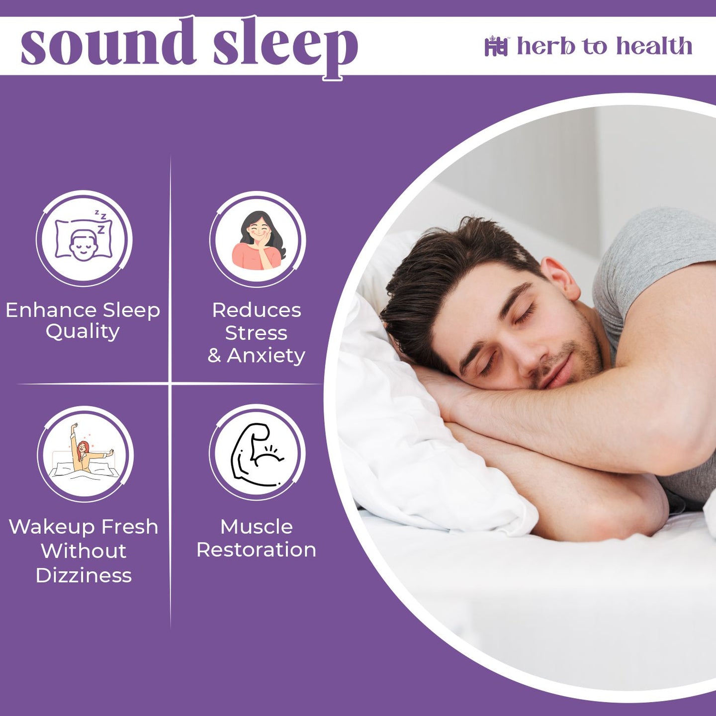 Herb to Health Sound Sleep for deep & calm sleep support, 60 Capsules